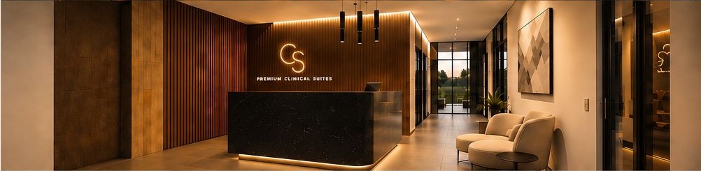 Reception interior concept for Clinix Suites